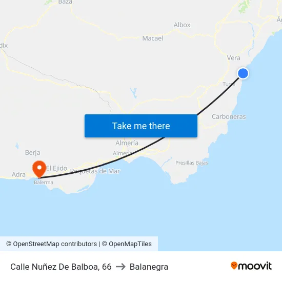 Calle Nuñez De Balboa, 66 to Balanegra map