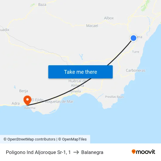 Poligono Ind Aljoroque Sr-1, 1 to Balanegra map
