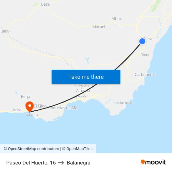 Paseo Del Huerto, 16 to Balanegra map