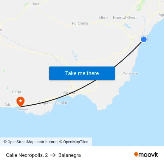 Calle Necropolis, 2 to Balanegra map