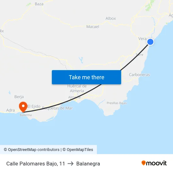 Calle Palomares Bajo, 11 to Balanegra map
