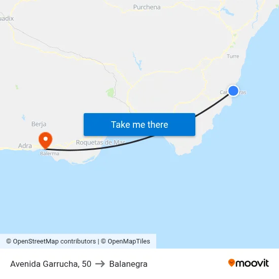Avenida Garrucha, 50 to Balanegra map