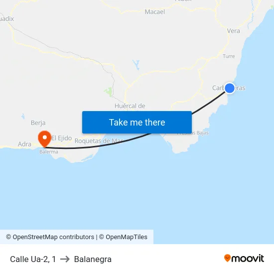 Calle Ua-2, 1 to Balanegra map