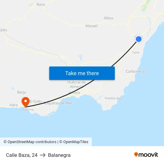 Calle Baza, 24 to Balanegra map