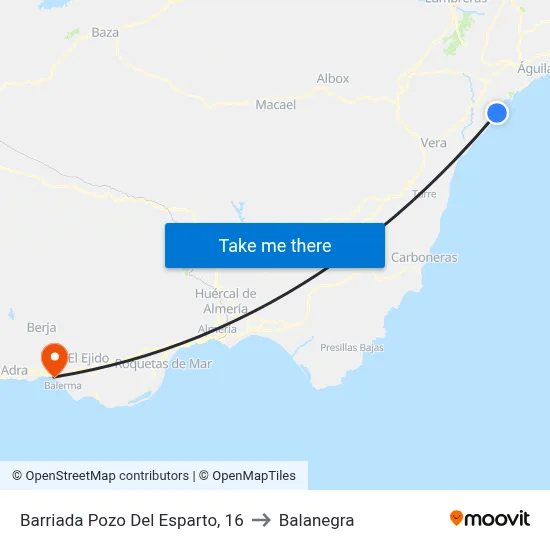 Barriada Pozo Del Esparto, 16 to Balanegra map