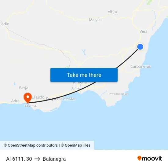 Al-6111, 30 to Balanegra map