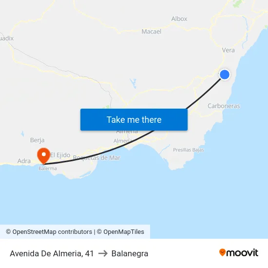 Avenida De Almeria, 41 to Balanegra map