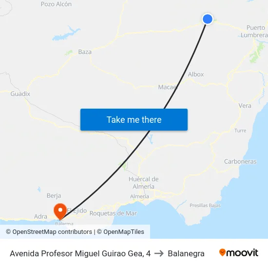 Avenida Profesor Miguel Guirao Gea, 4 to Balanegra map