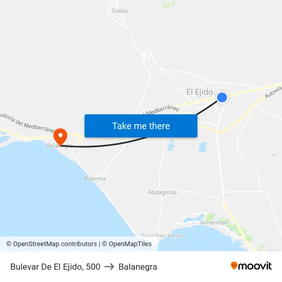 Bulevar De El Ejido, 500 to Balanegra map