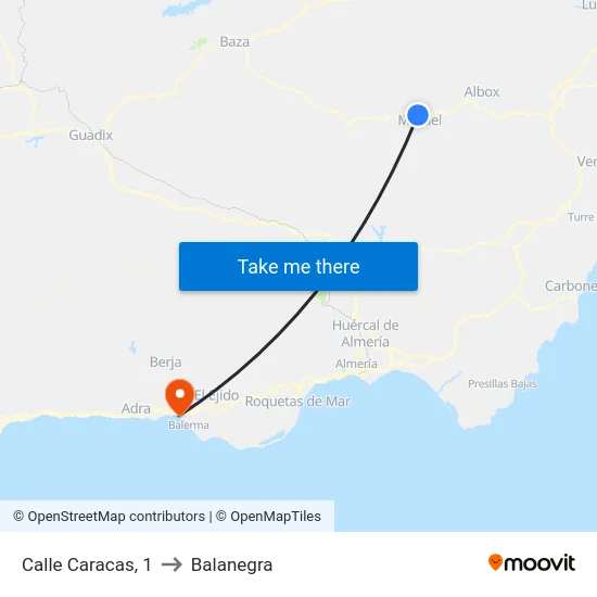 Calle Caracas, 1 to Balanegra map