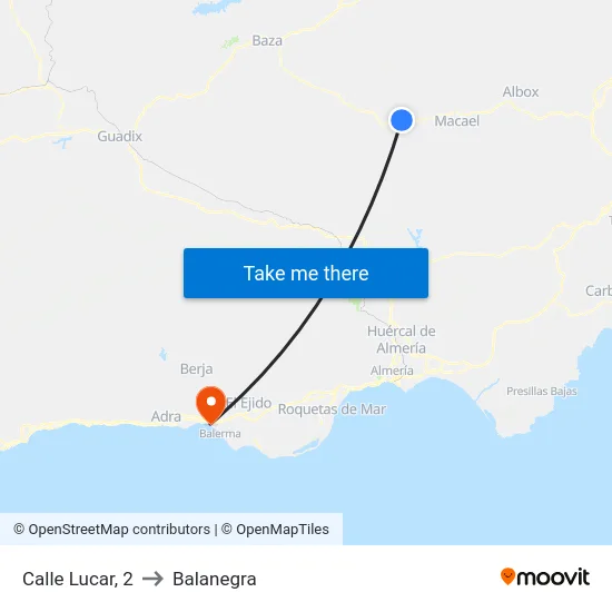 Calle Lucar, 2 to Balanegra map