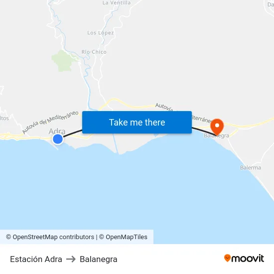 Estación Adra to Balanegra map