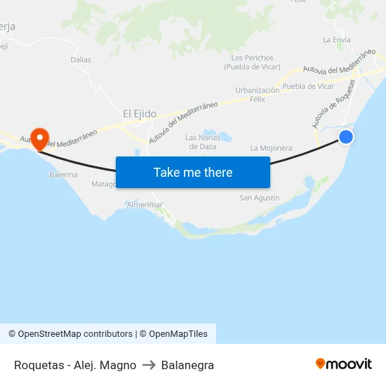 Roquetas - Alej. Magno to Balanegra map