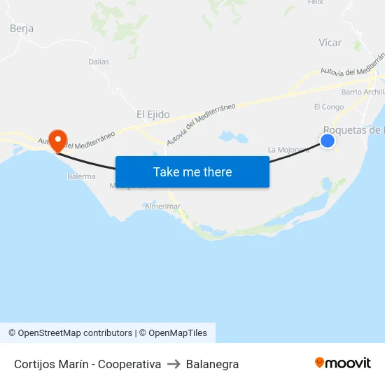Cortijos Marín - Cooperativa to Balanegra map