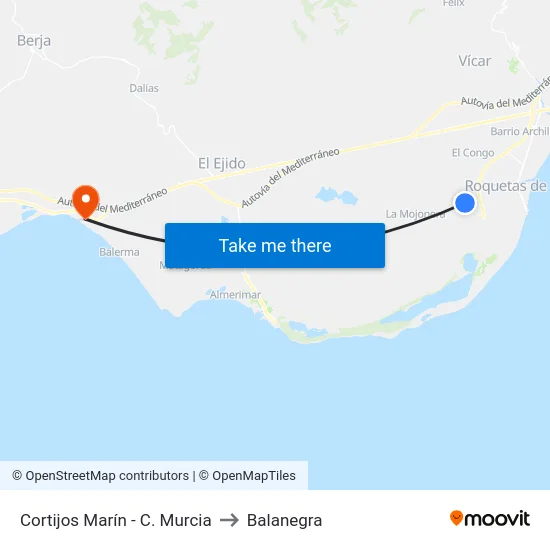 Cortijos Marín - C. Murcia to Balanegra map