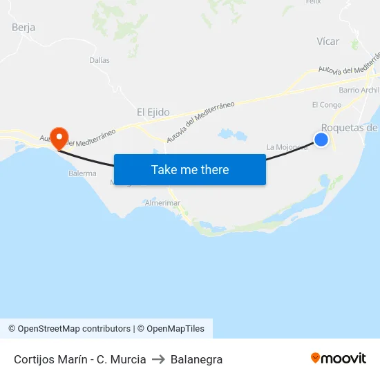 Cortijos Marín - C. Murcia to Balanegra map
