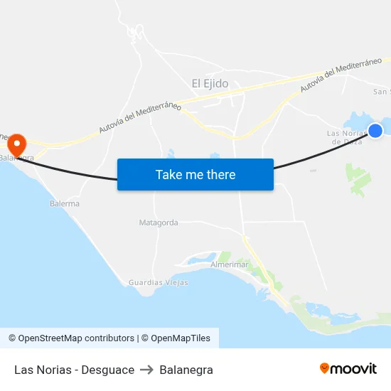 Las Norias - Desguace to Balanegra map