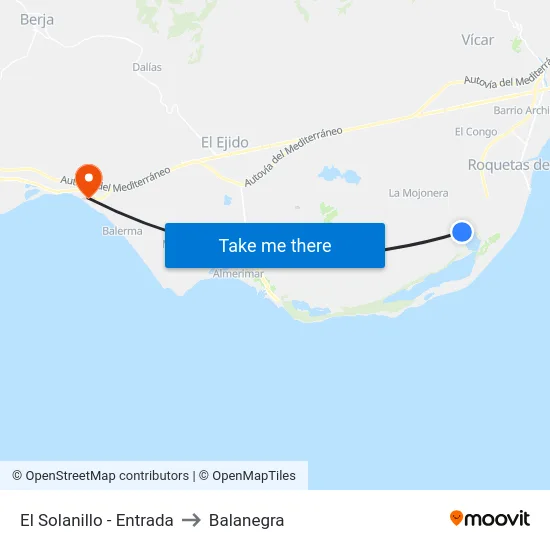 El Solanillo - Entrada to Balanegra map