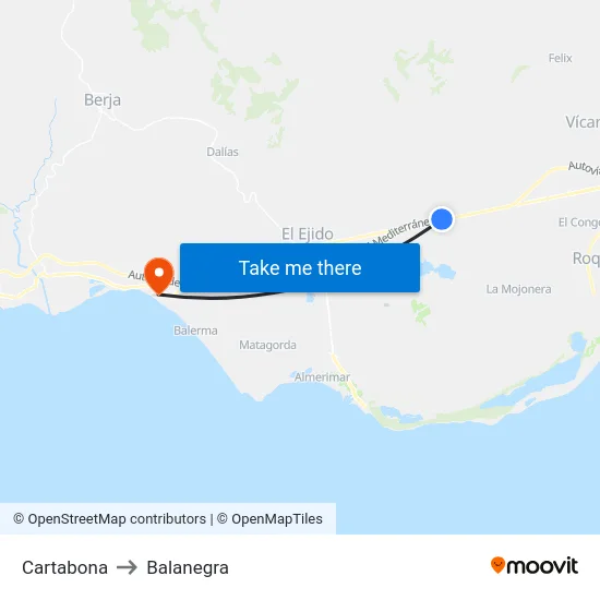 Cartabona to Balanegra map