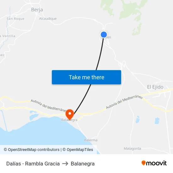 Dalías - Rambla Gracia to Balanegra map