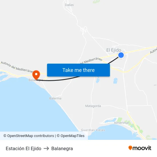Estación El Ejido to Balanegra map