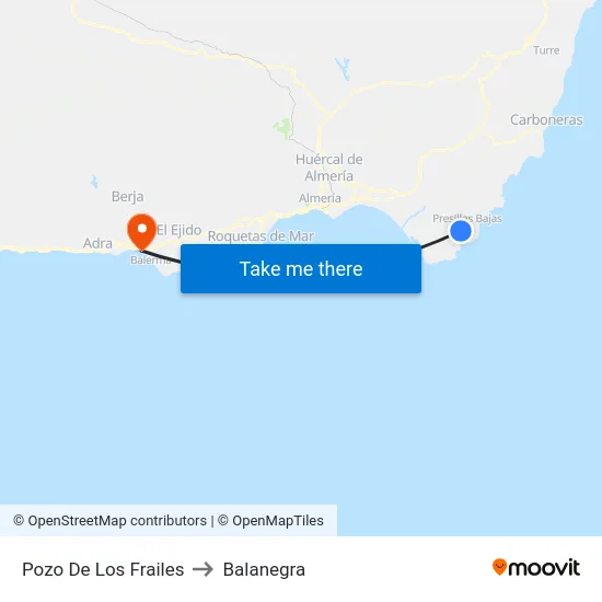 Pozo De Los Frailes to Balanegra map