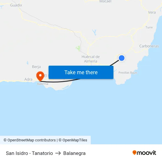 San Isidro - Tanatorio to Balanegra map