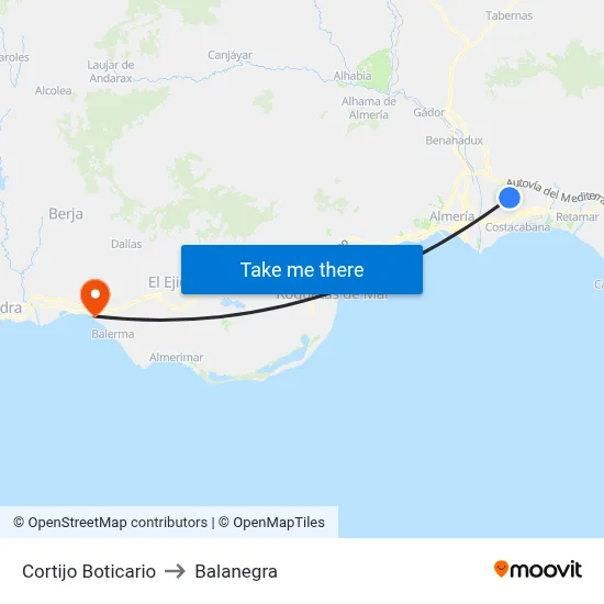 Cortijo Boticario to Balanegra map