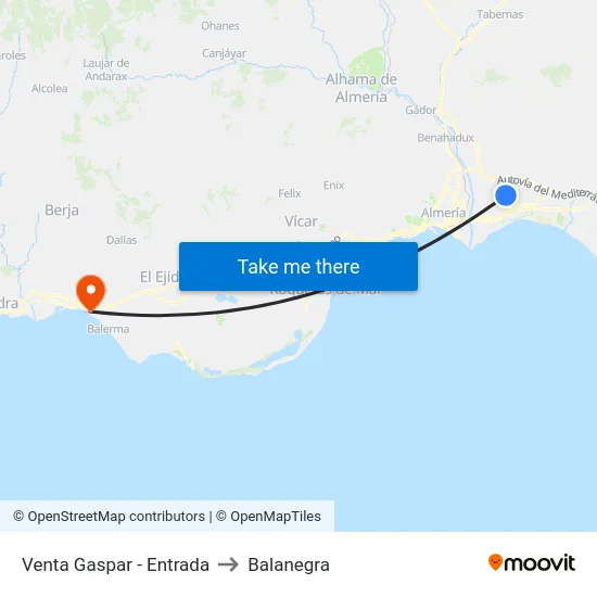 Venta Gaspar - Entrada to Balanegra map