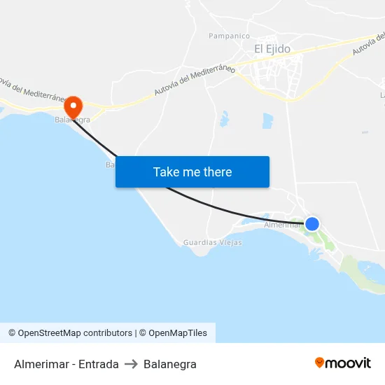 Almerimar - Entrada to Balanegra map