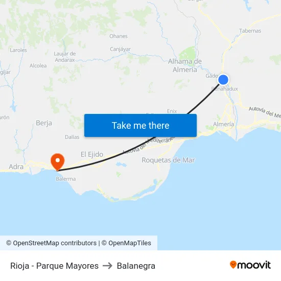 Rioja - Parque Mayores to Balanegra map