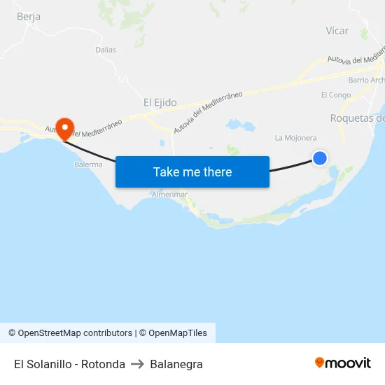 El Solanillo - Rotonda to Balanegra map