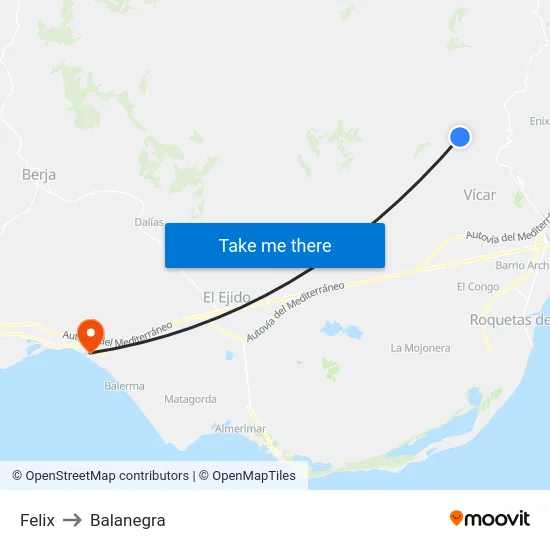 Felix to Balanegra map