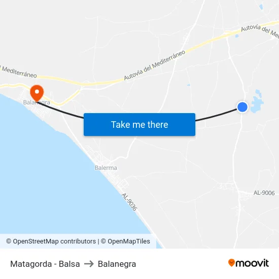 Matagorda - Balsa to Balanegra map