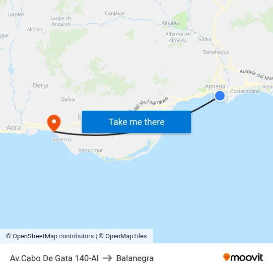 Av.Cabo De Gata 140-Al to Balanegra map