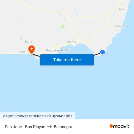 San José - Bus Playas to Balanegra map