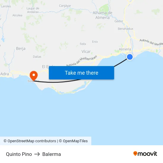 Quinto Pino to Balerma map