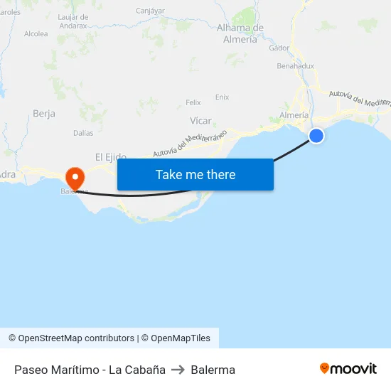 Paseo Marítimo - La Cabaña to Balerma map