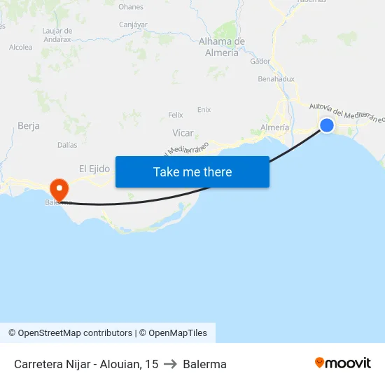 Carretera Nijar - Alouian, 15 to Balerma map