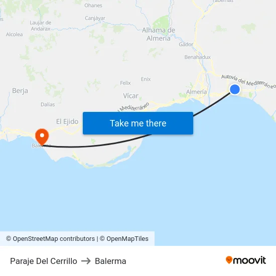 Paraje Del Cerrillo to Balerma map