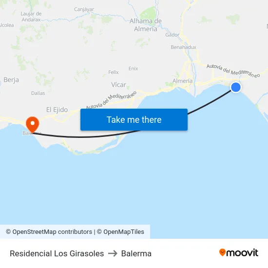 Residencial Los Girasoles to Balerma map