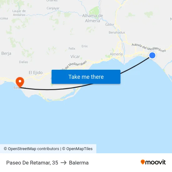 Paseo De Retamar, 35 to Balerma map