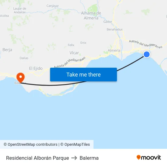 Residencial Alborán Parque to Balerma map