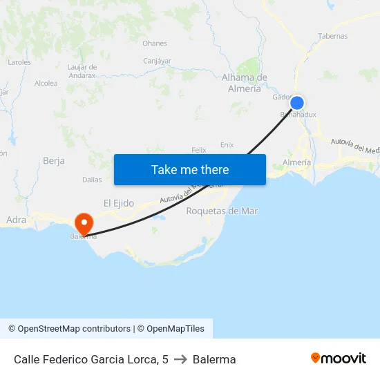 Calle Federico Garcia Lorca, 5 to Balerma map