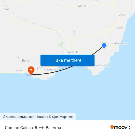 Camino Calesa, 5 to Balerma map