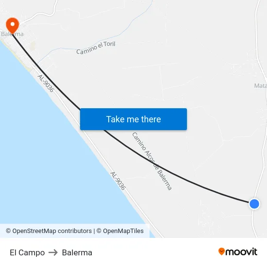 El Campo to Balerma map