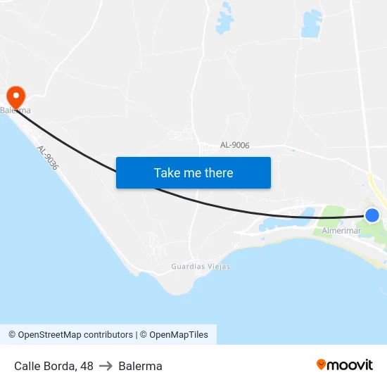 Calle Borda, 48 to Balerma map