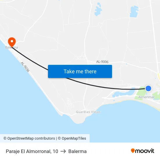 Paraje El Almorronal, 10 to Balerma map