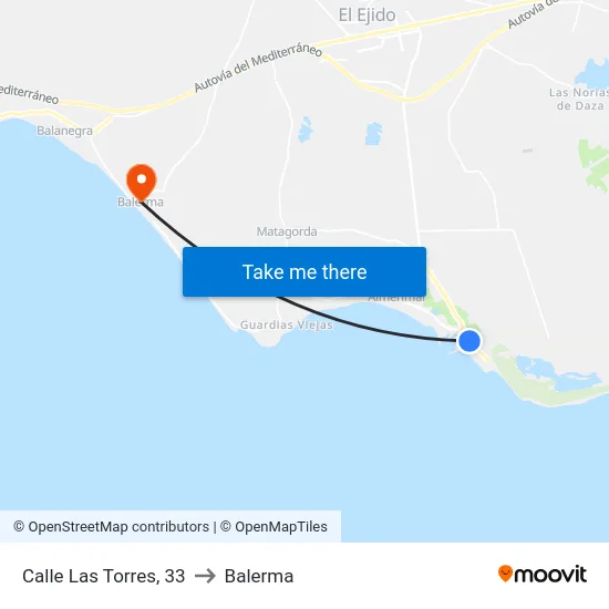 Calle Las Torres, 33 to Balerma map