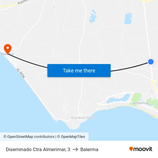 Diseminado Ctra Almerimar, 3 to Balerma map